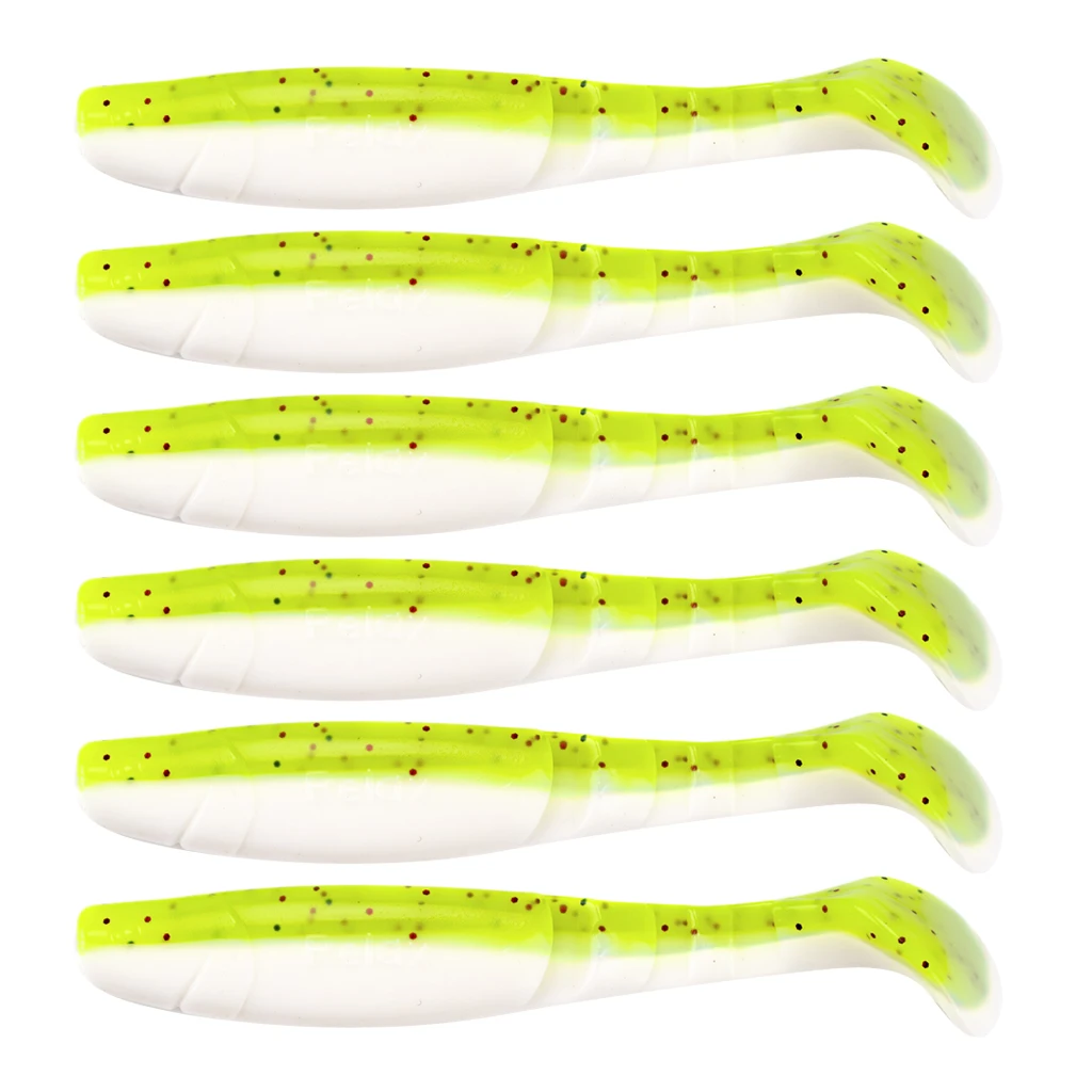 6 шт. Swimbaits Minnow/Shad Paddle Tail Worms мягкие рыболовные приманки для соленой воды и