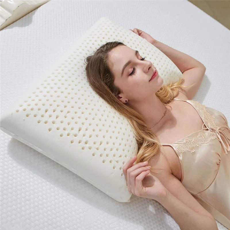 Purenlatex подушка+ внутренняя куртка из белого латекса Роза узор для взрослых чистая натуральная защита шеи массажная подушка позвонка латексная пилка