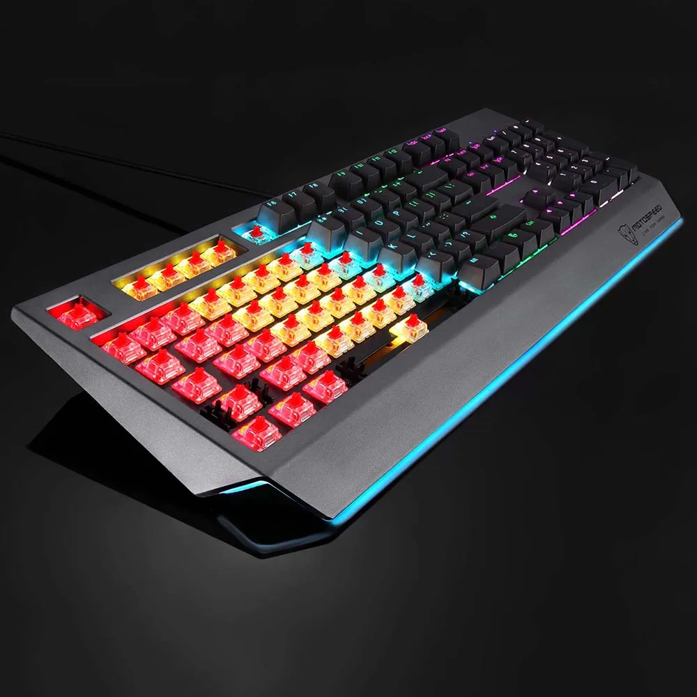MOTOSPEED CK99 RGB механическая клавиатура Черри красный переключатель Anti-ghost 12 освещения 104 ключей Творческий броненосец дизайн