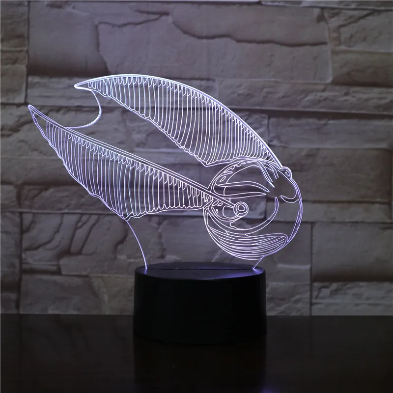 7 видов цветов Изменение визуальный акриловый 3D летающий шар LED USB Футбол Ночник