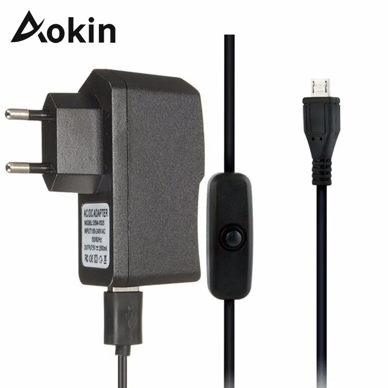 Кабель-адаптер питания Aokin 5 в 2,5 А для телефона + зарядное устройство Micro USB с переключателем ВКЛ/ВЫКЛ для Raspberry Pi 3 2