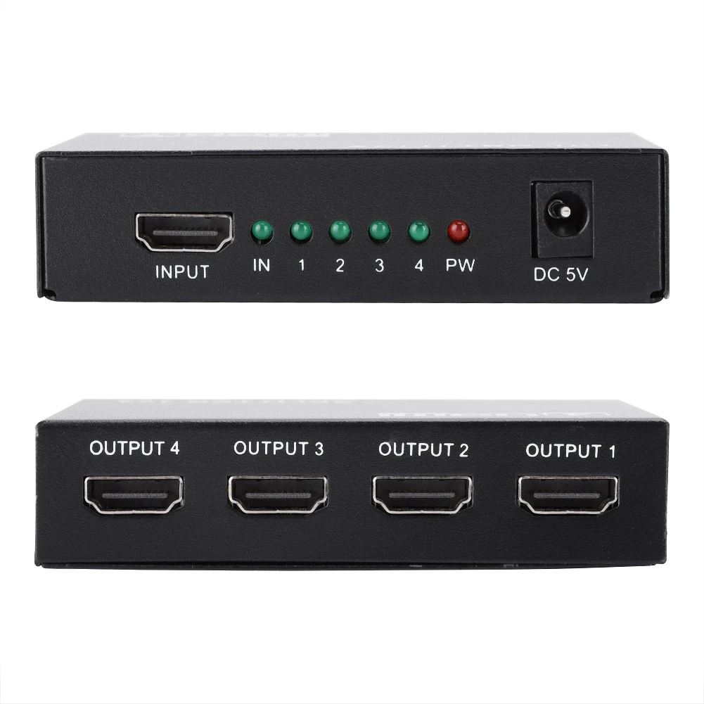 HD сплиттер концентратор 1 вход 4 выхода HDMI кроссовер конвертер адаптер 100-240 в