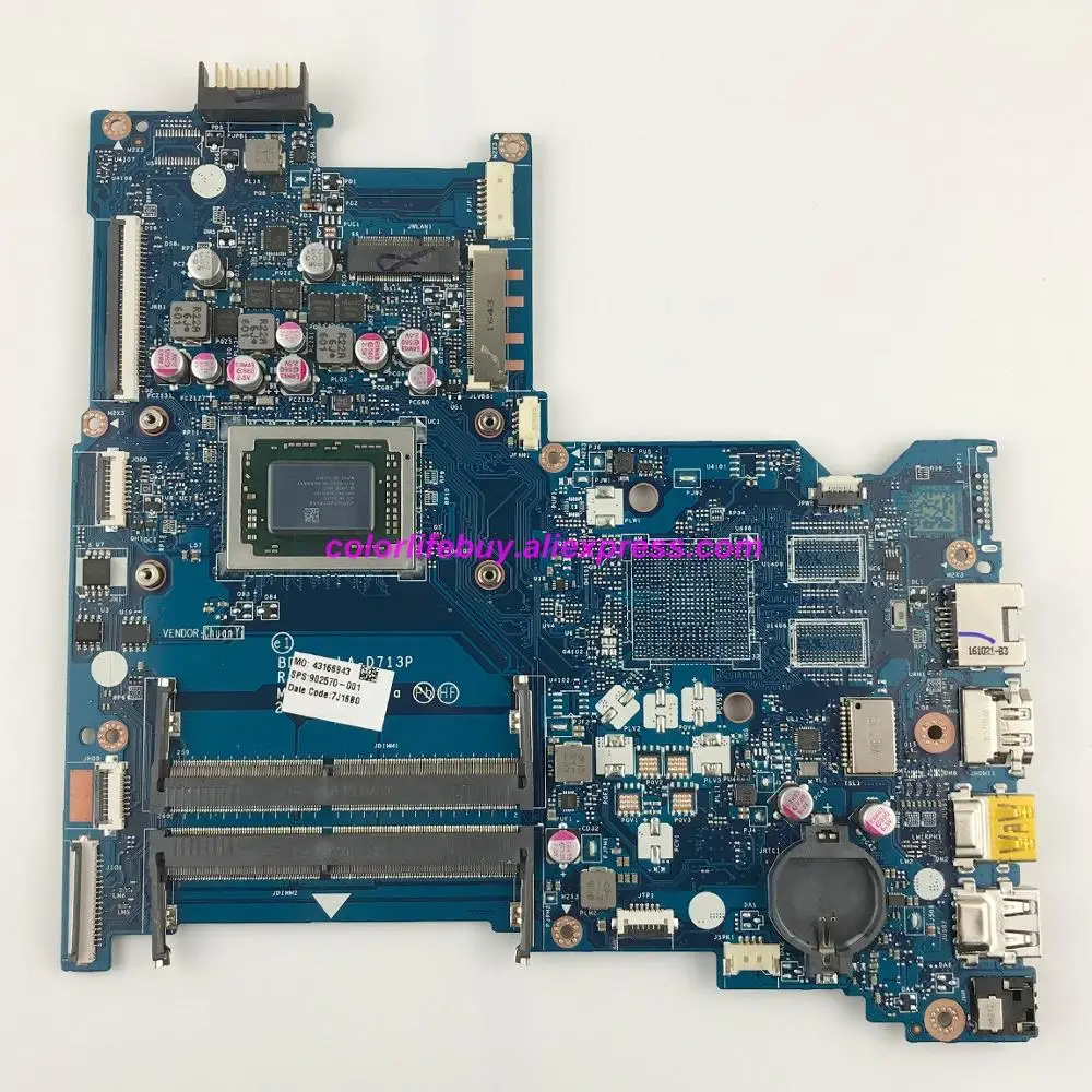 Genuine 902570-001 902570-601 LA-D713P UMA w A12-9700P CPU Laptop Motherboard Mainboard for HP 15-ba Series NoteBook PC enlarge