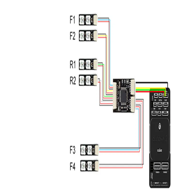 Светодиодный навигационный светильник Fishbonne Mavlink для Pixhawk APM2.6/2 8 2/3/4/5 Pixracer NAVIO2 PXFmini