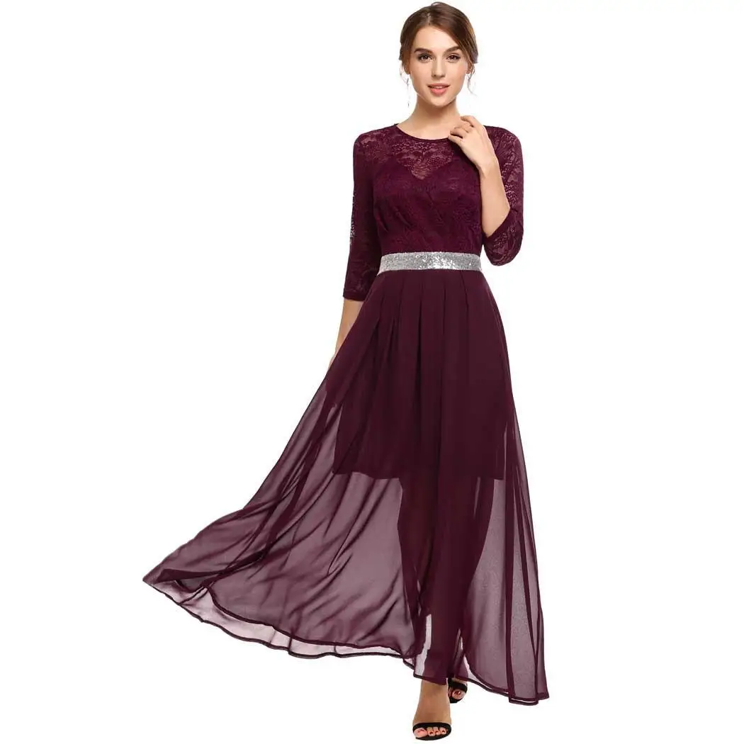 AL'OFA элегантное праздничное платье для женщин макси кружевные коктейльные