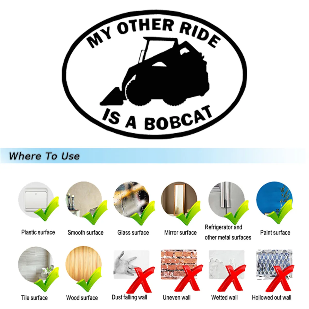 Моя другая езда это Bobcat Window Glass Truck автомобильная наклейка для ноутбука Ван декор