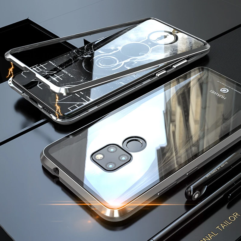 2Gen front and back glass Magnetic King Mobile Phone Case For Huawei P20pro P20 Metal Glass |