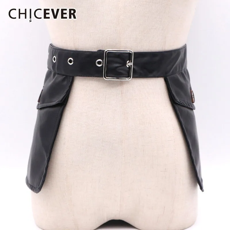 CHICEVER 2019 весенне-осенние ремни для женщин черные с высокой талией из