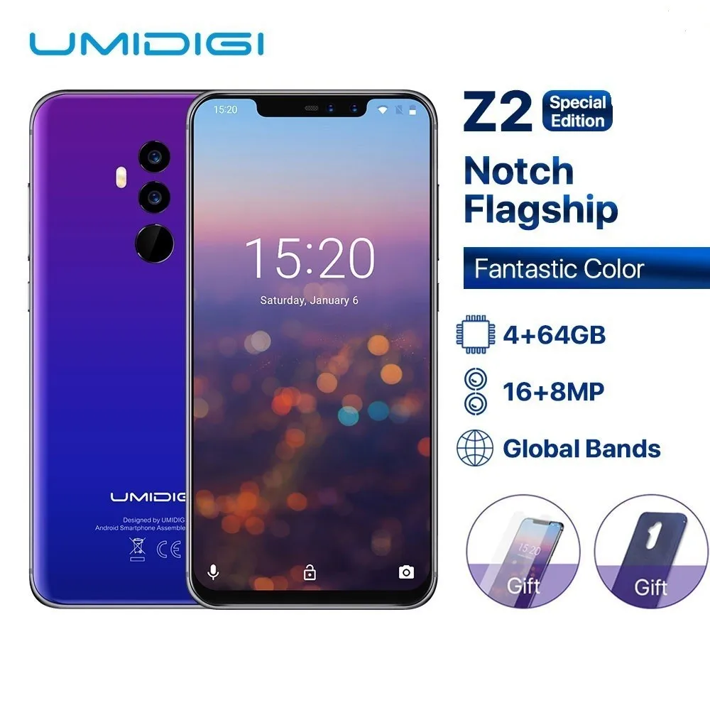 UMIDIGI Z2 специальное издание Global Band 6 2 &quotFHD + полный экран Helio P23 4G 64GB F/1.7Big ApertureCamera Android