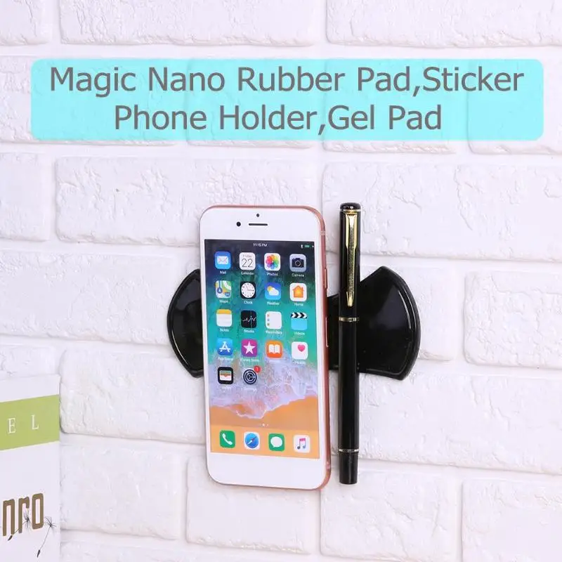 2pcs Black Magic Nano Rubber Pad Universal Sticker Phone Holder Gel Mobile Small Tablet Bracket for IPhone Xiaomi |