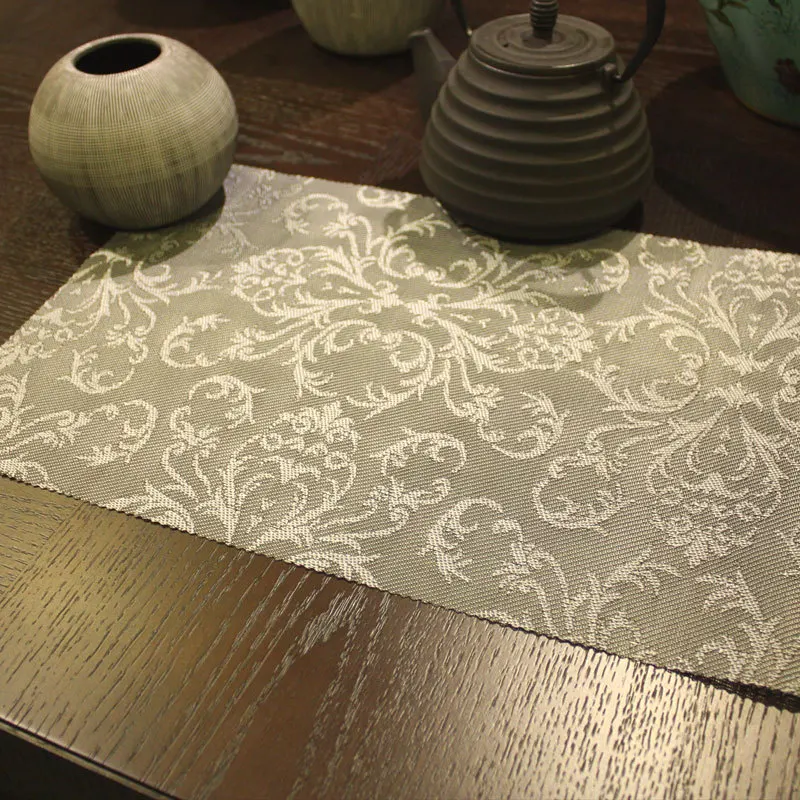 

gold table mat silver placemat coasters bowl pad disc pads table mat placemat pvc square fashion decorative pattern western pad