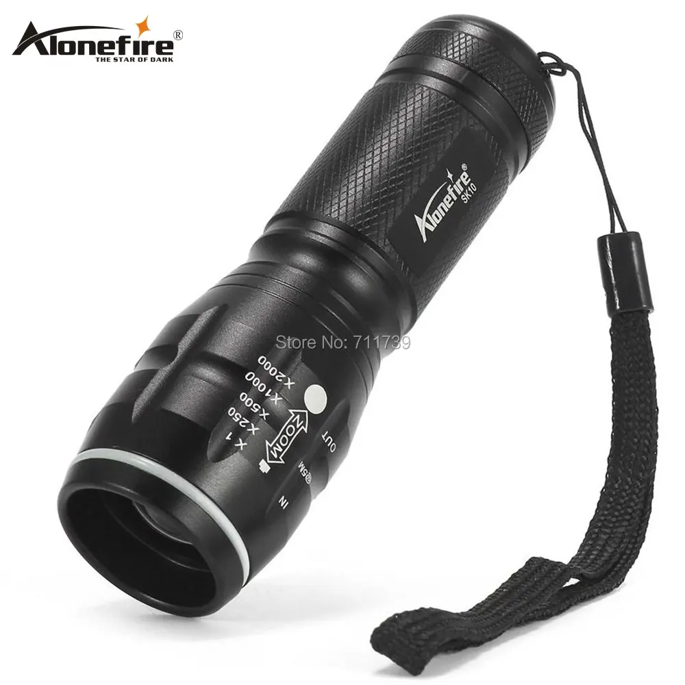 

AloneFire SK10 Mini Zoomable flashlight waterproof Zoom Super brigh torch camping lamp Home flash light