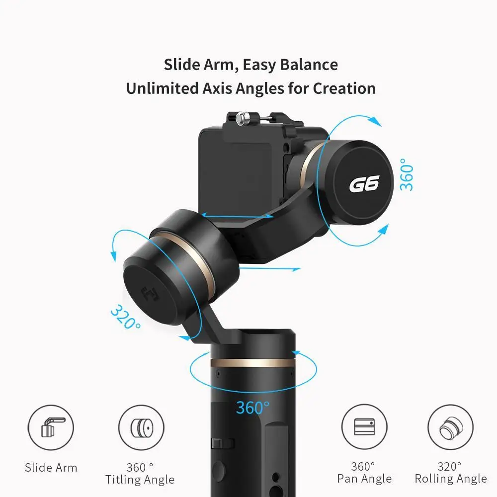 Ручной Bluetooth Wi Fi Gimbal стабилизатор для 360 да действие фото камера 320 GoPro около 12