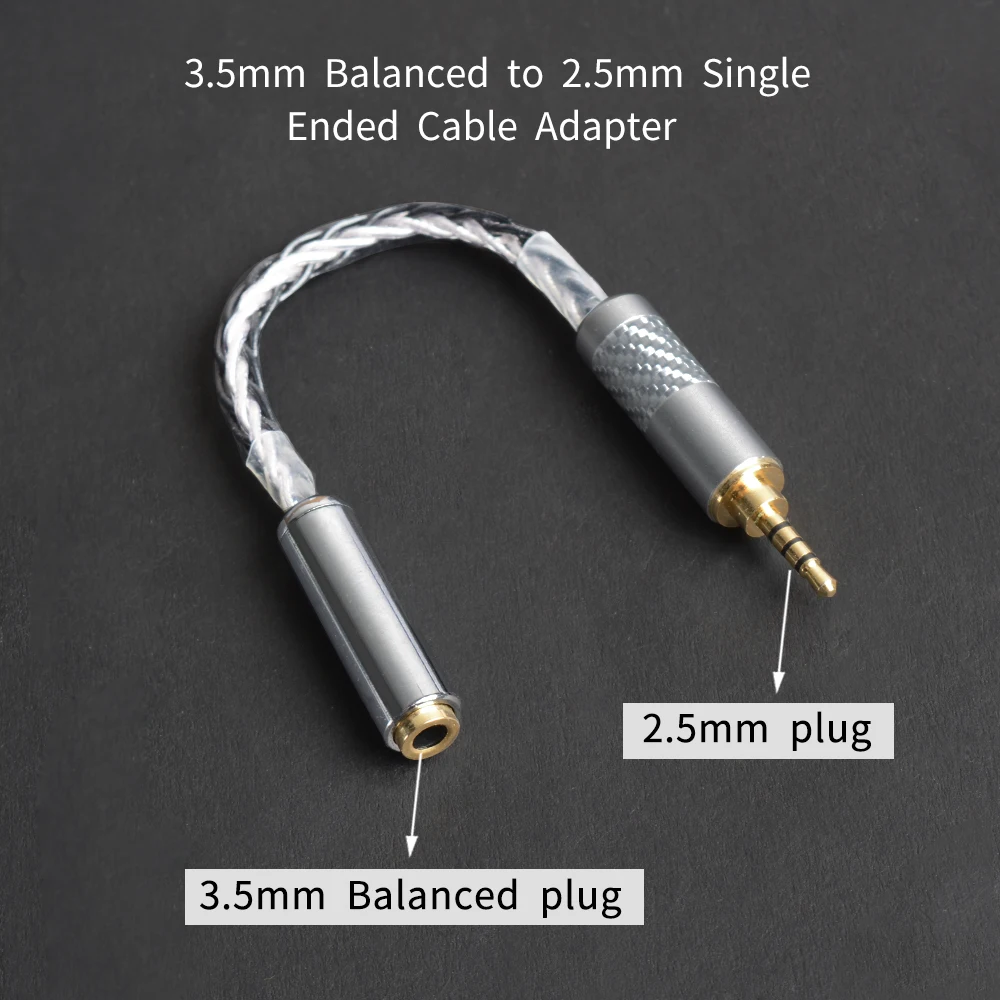 

OKCSC 3.5mm Female Stereo Plug to 2.5mm Balance Male Jack OFC Audio Cable Adapter Plated Gold for Car Mp3 Audio Device Headphone