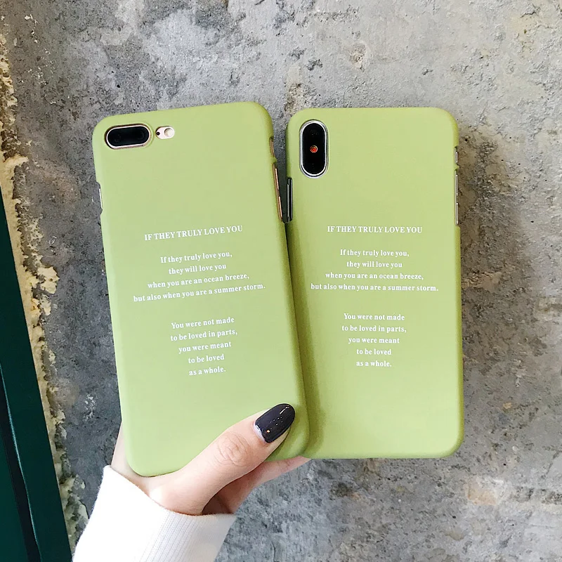 Lovebay чехол для телефона iPhone 6 6s 7 8 Plus X XR XS Max Модный матовый зеленый с мультяшной