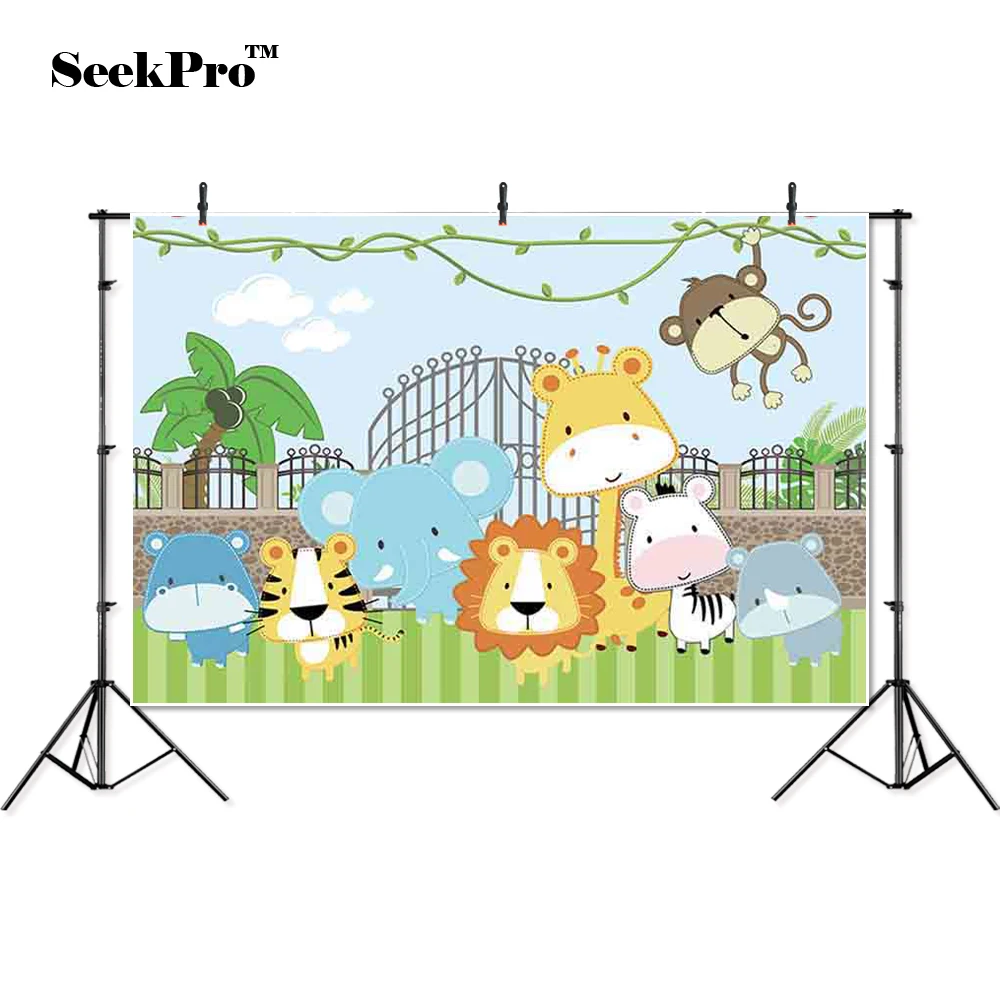 

thin vinyl lion elephant zebra monkey baby children photo Backgrounds Printed Professional indoor Photographic studio Backdrops