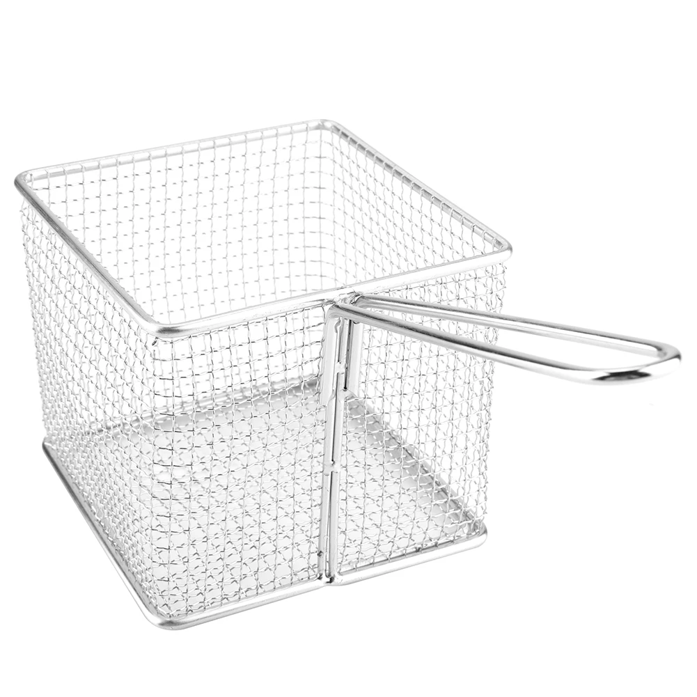 Мини чипы из нержавеющей стали глубокие корзины для жарки квадратный пищевой