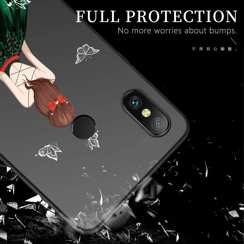 Роскошный чехол для Xiaomi Mi A1 A2 Lite мягкий силиконовый платье девочек