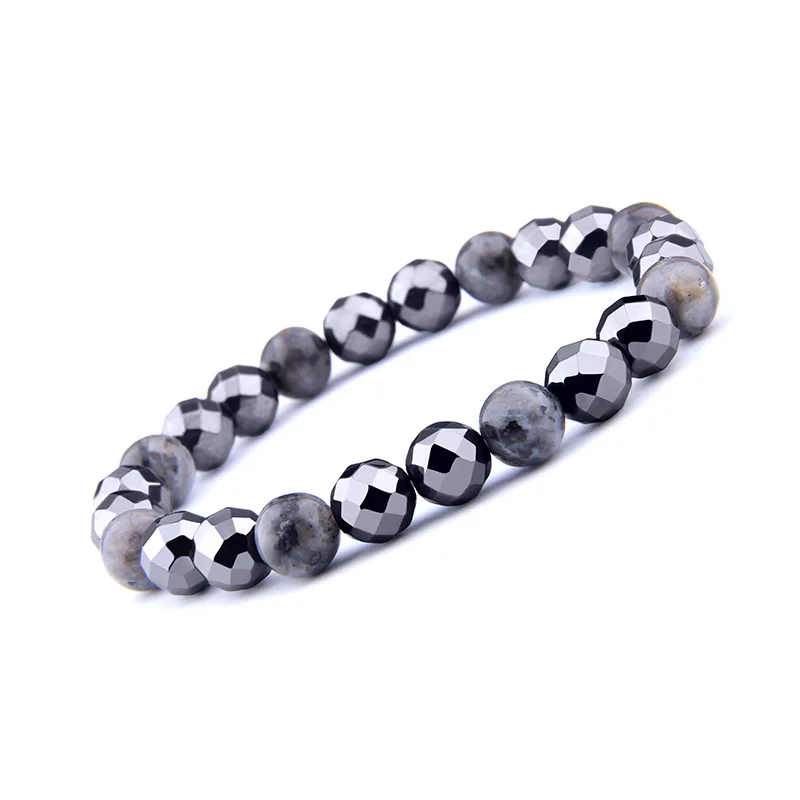 

Natural Stone Labradorite Beads Bracelet Magnetic Therapy Bracelet Health Care Magnetic Hematite Stretch Bracelet for Men Women