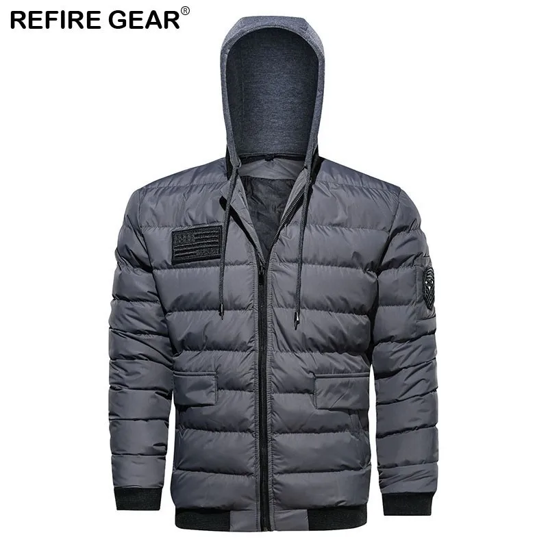 Мужская ветровка из хлопка Refire Gear Толстая теплая ветрозащитная спортивная