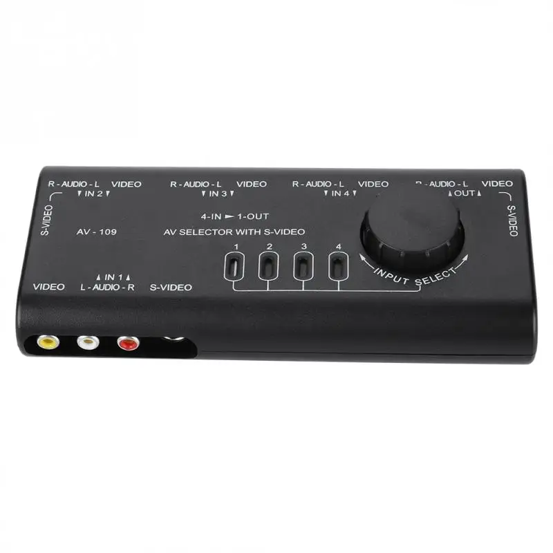 AV 109 4 в 1 выход RCA Переключатель аудио видео коммутатор полосный разветвитель для