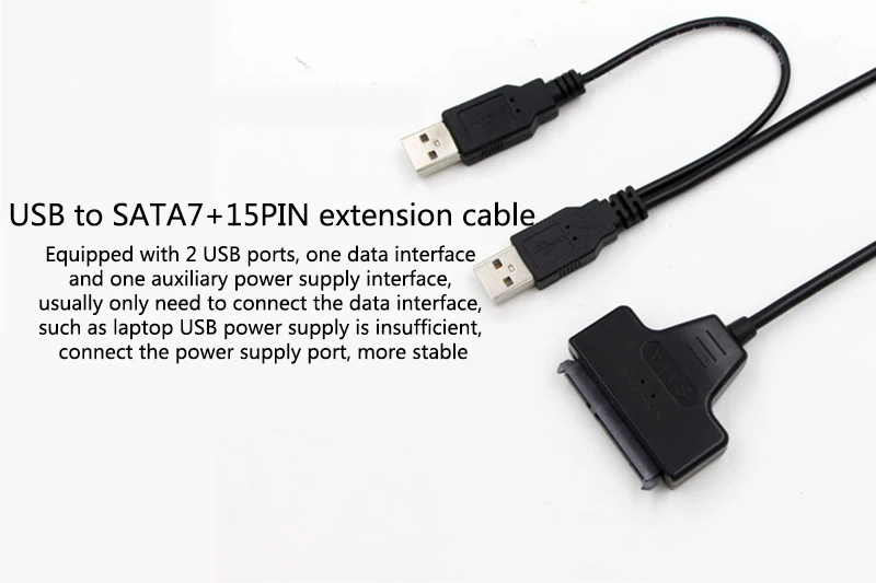 SATA к USB 2 0 до 7 15 22pin адаптер Кабели для 5 ''HDD ноутбука жесткий диск внешний