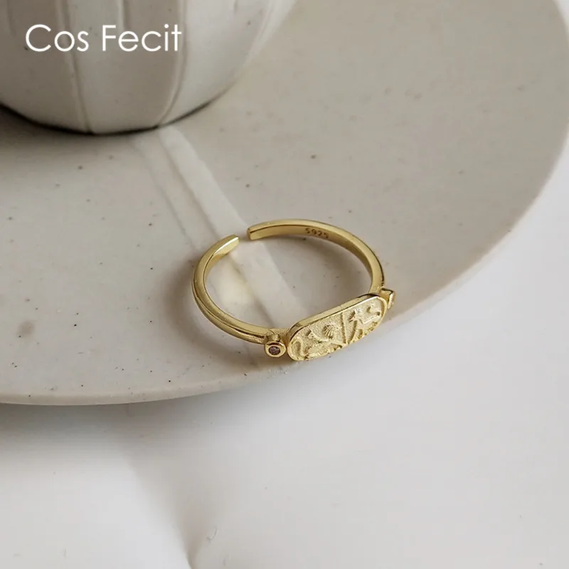 CosFecit Серебро 925 Кольцо женское кольцо серебро золотистого цвета отверстие