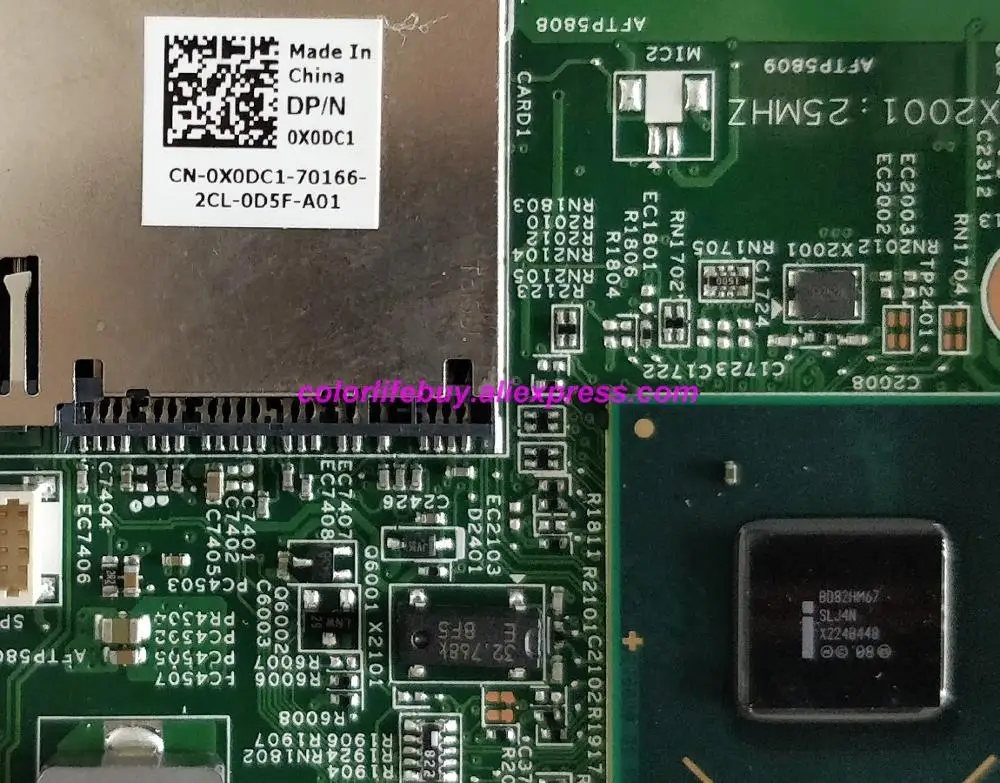 Натуральная CN 0X0DC1 BR X0DC1 HM67 ноутбук материнская плата для ноутбука Dell Inspiron N4050