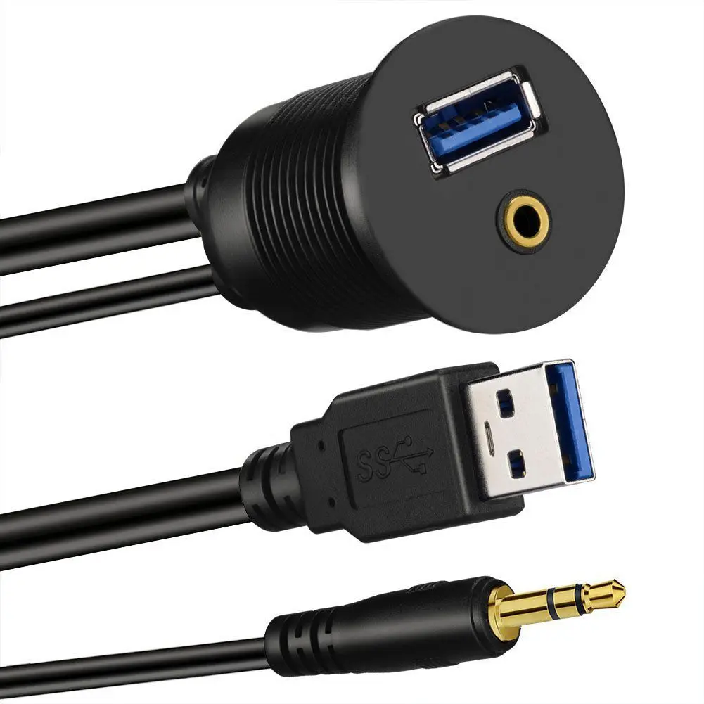 USB 3 0 и 5 мм утопленный кабель для автомобильного крепления + USB3.0 AUX удлинитель