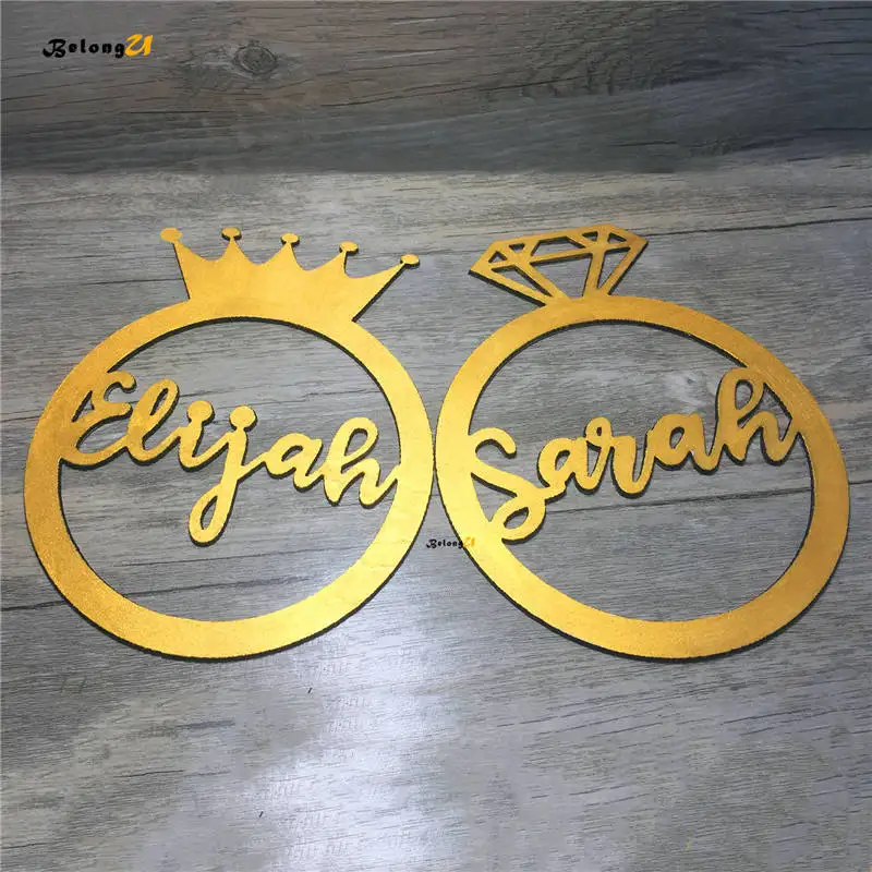 Custom Names Personalized Wedding Hanging Signs PhotoBooth Props Wood Decoration for Chair Sign Hoop Photo Booth Decor | Дом и сад