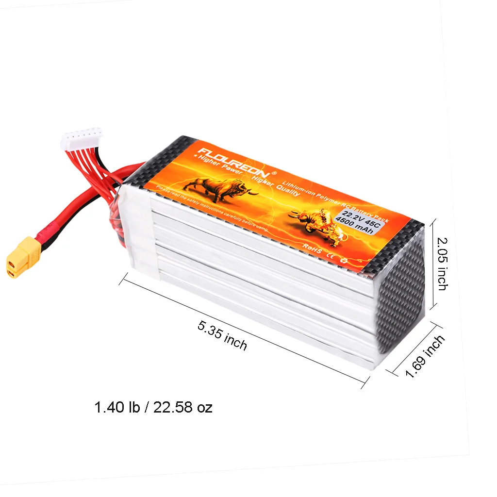 6 S 22 2 V 4500 mAh 45C XT60 Plug Липо Батарея для RC убегающего BX автомобиль грузовик