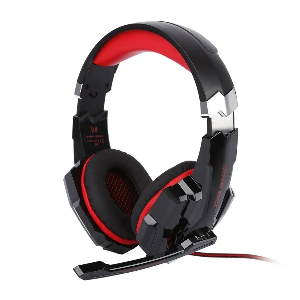 Дешевые Over Ear игровая гарнитура 3 5 мм Игры наушники С микрофоном светодио дный