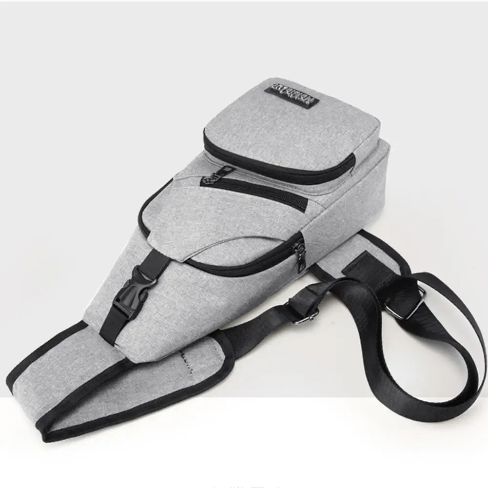 Мужские сумки на плечо зарядка через usb Crossbody спорта Холст Открытый косой крест