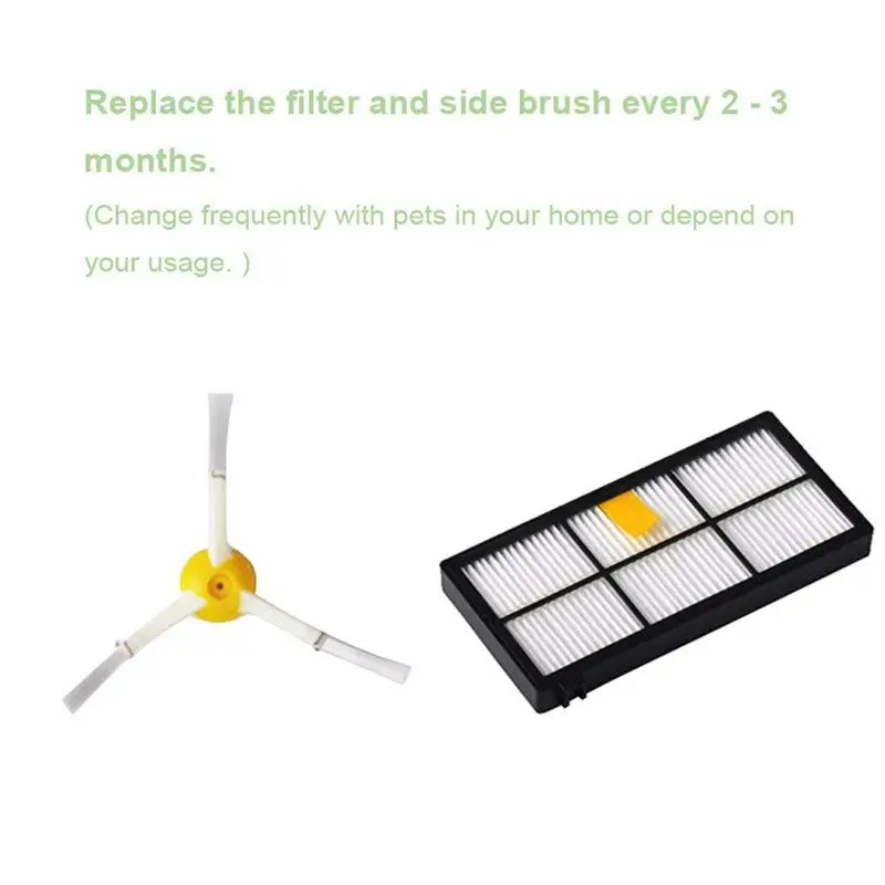 Accessories for iRobot Roomba 800 &amp 900 Series Vacuum Cleaner Replacement Parts with 4 x Filters Side Brushes 1 Cleanin | Бытовая