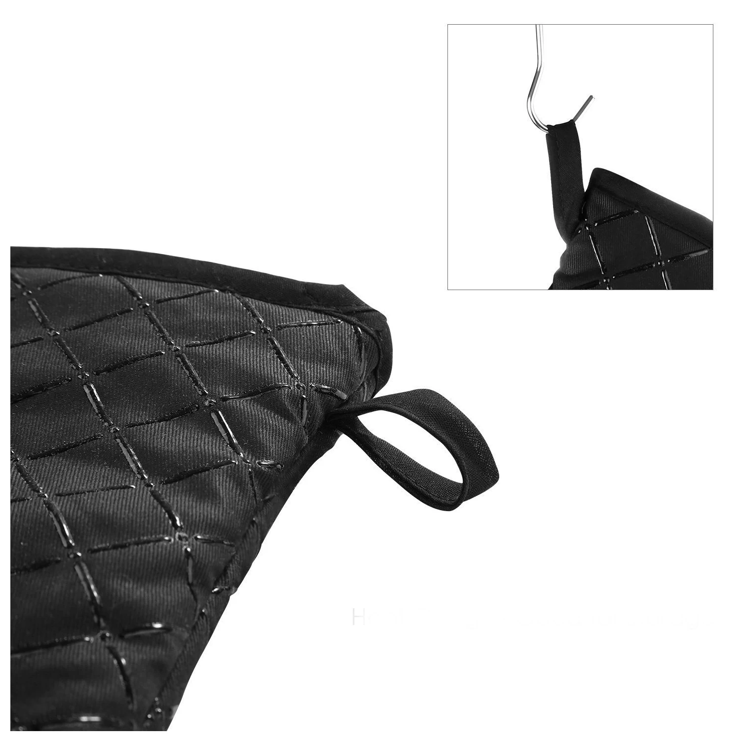 New-Oven Gloves Non-Slip Kitchen Oven Mitts Heat Resistant Cooking for Baking Barbecue Potholder Black 1 Pa | Дом и сад