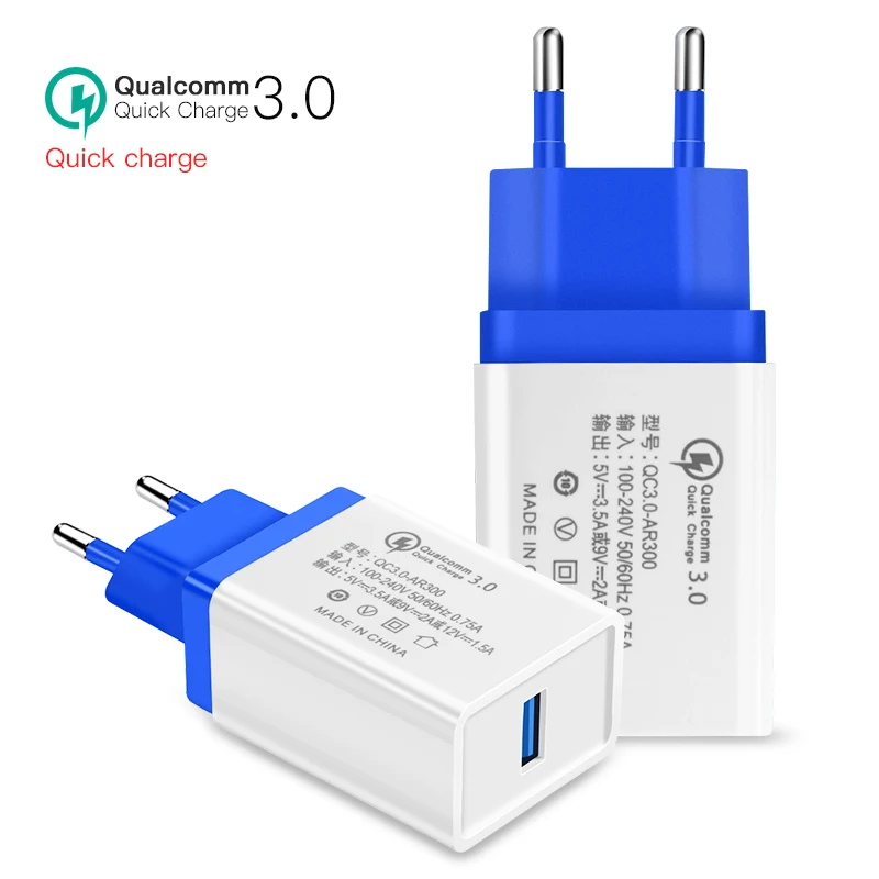 USB Quick Charge 3 0 5V 3A для Apple iPhone 7 Plus EU US Plug 18W быстрая зарядка мобильного телефона Samsug