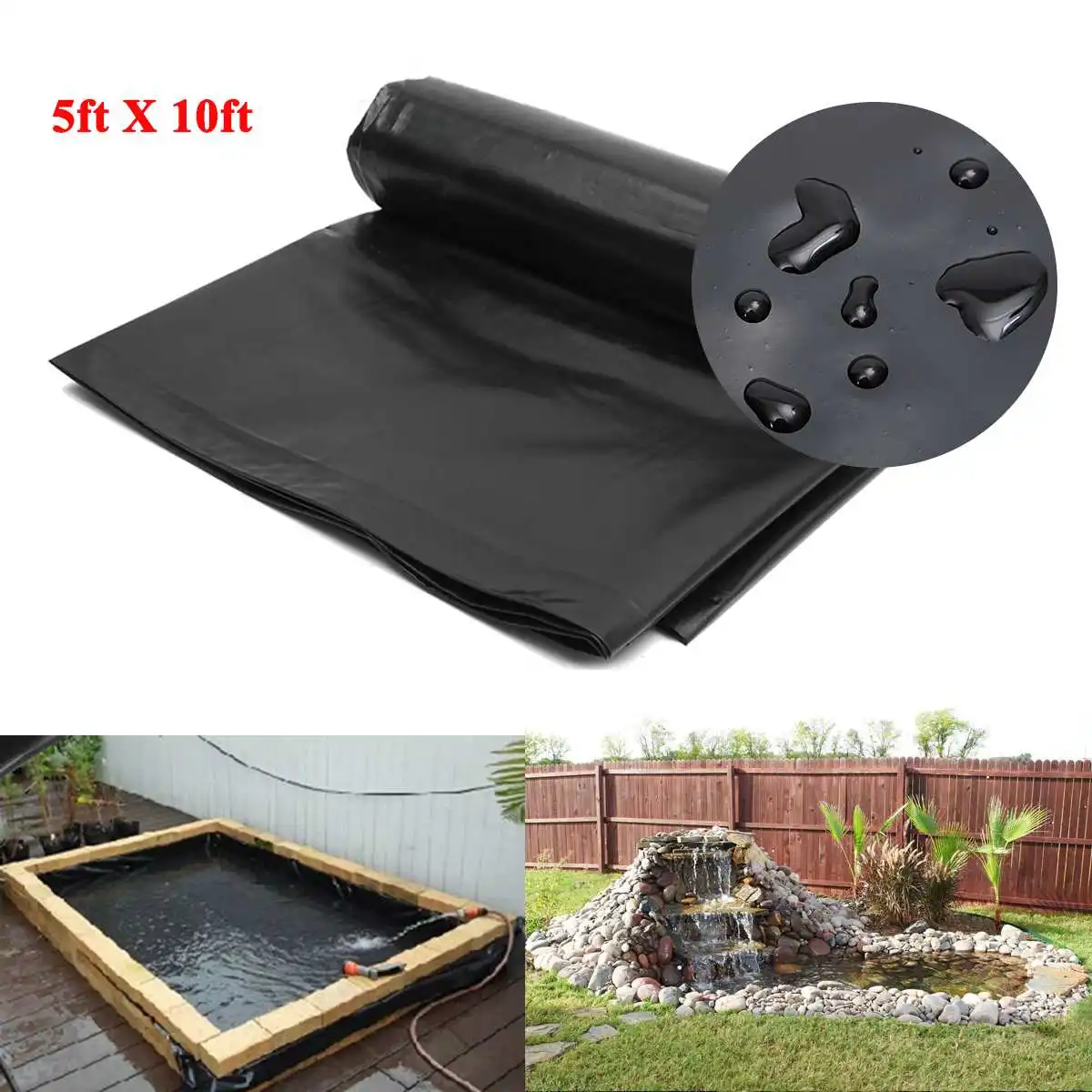 Водостойкие прокладки для пруда 5 х10 дюймов HDPE|Покрытия водоема| |