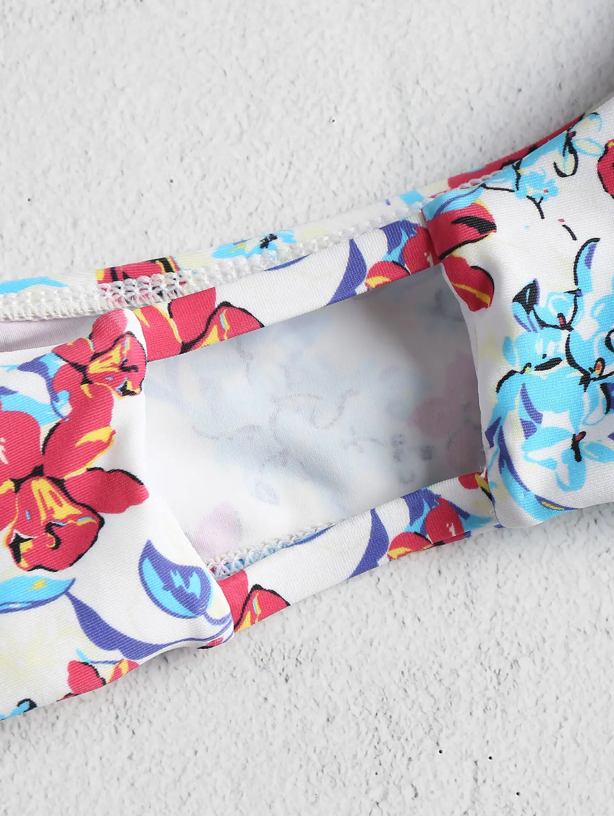 Женский купальник ZAFUL винтажный с цветочным принтом и завязками на