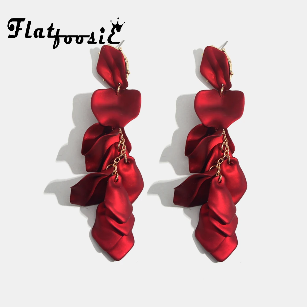 Женские акриловые серьги Flatfoosie Модные Винтажные подвески геометрической формы