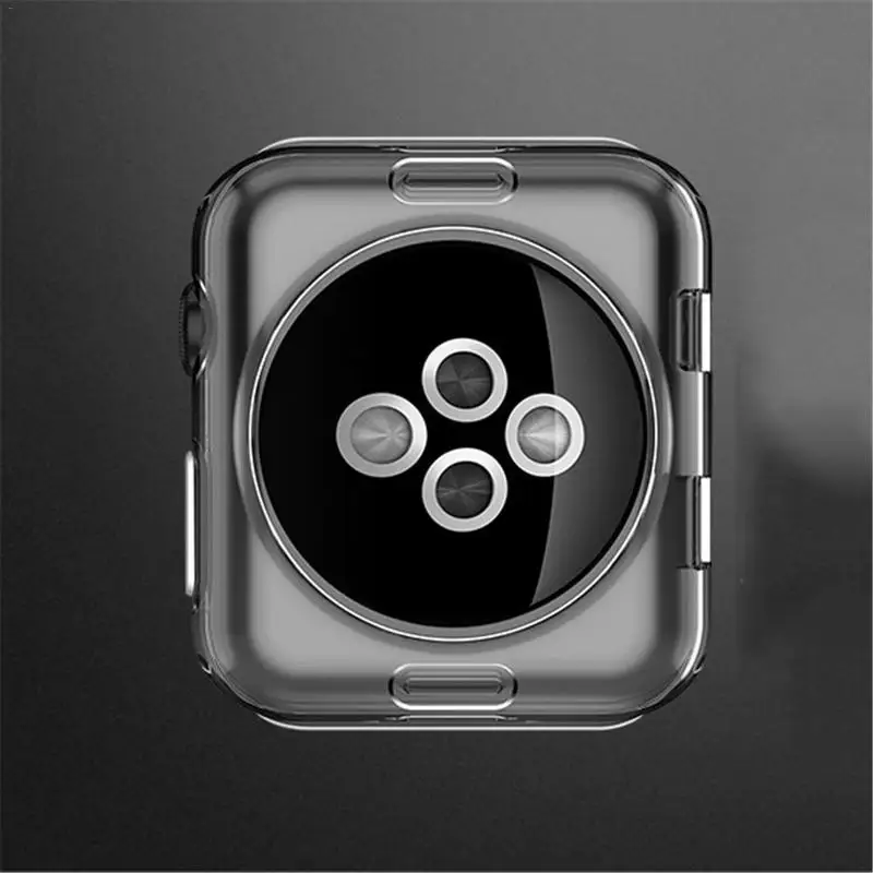 Прозрачная мягкая резина часы Чехол для Apple watch 4 поколения прозрачную защитную