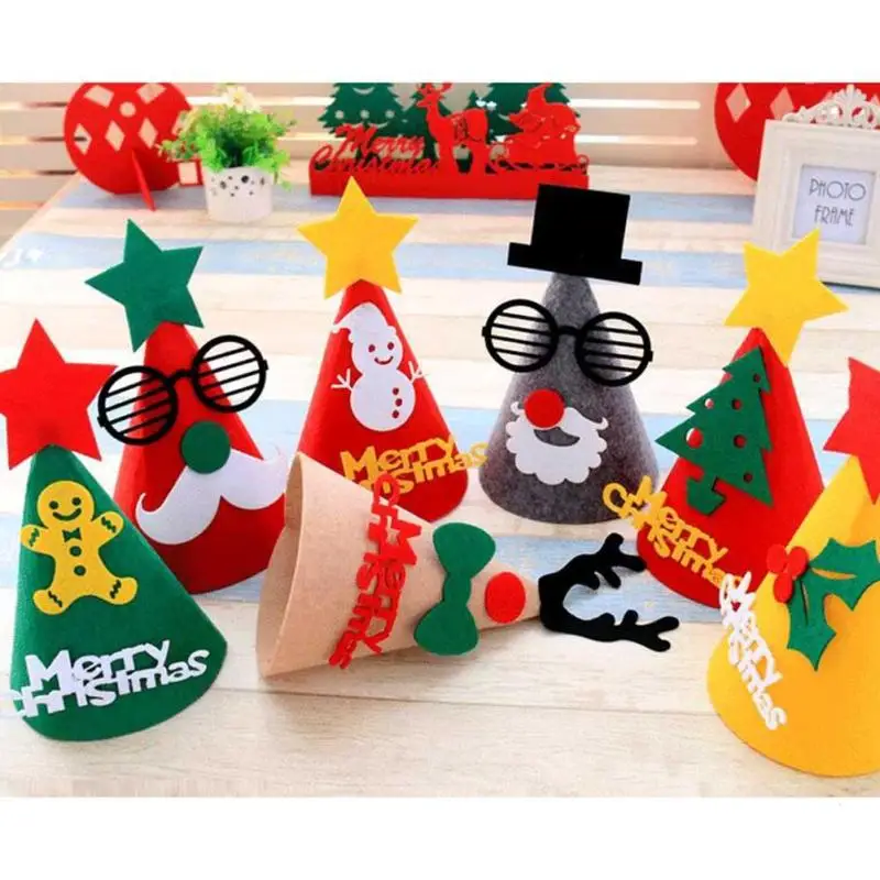 1PC Cute children Christmas Hat Shiny Baby Santa Claus Cap Kids Newborn Photography Girls Boy Winter G1 | Детская одежда и обувь