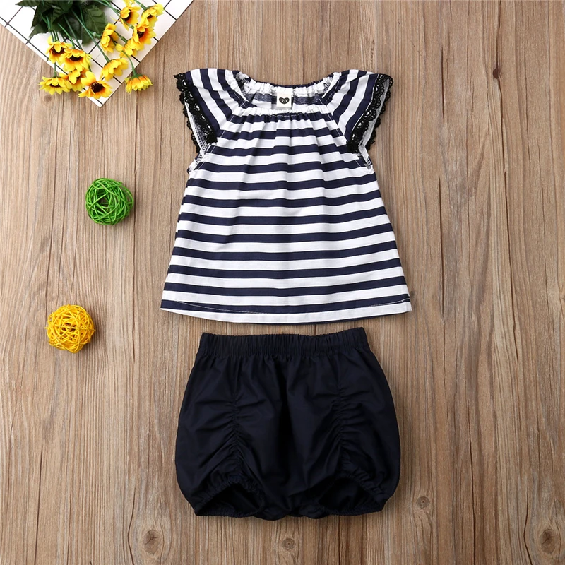 Новинка лета 2019 кружевной топ без рукавов в полоску и шорты костюмы комплект