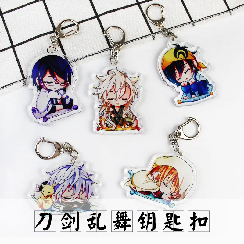 Мультяшный Touken Ranbu онлайн акриловый брелок Kogitsunemaru Подвески косплей tsurумару