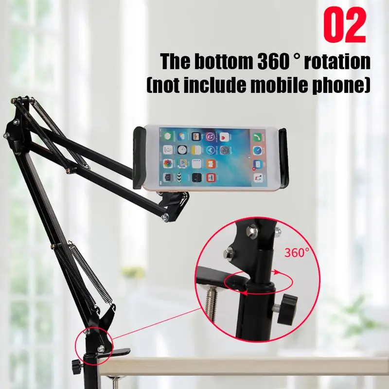 

360 Degree Multi-function Tablet Mobile Phone Holder Universal Long Arm Stand For IPad Tablet Air 2 Adjustable Lazy Holder