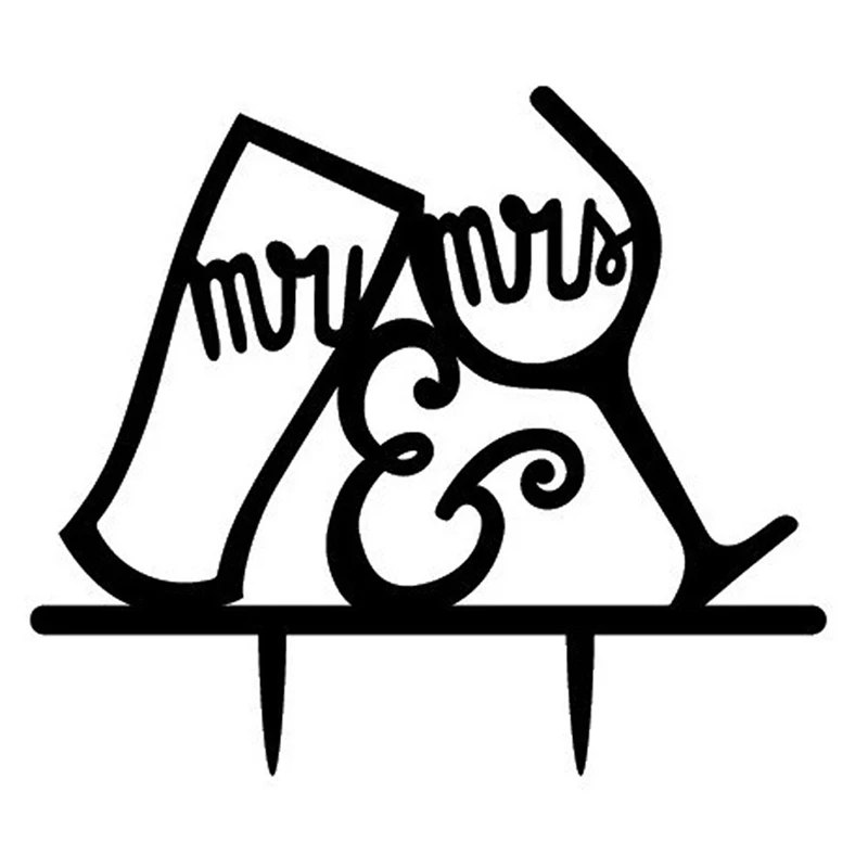 Забавный стеклянный Топпер для торта Mr And Mrs персонализированные чашки питья