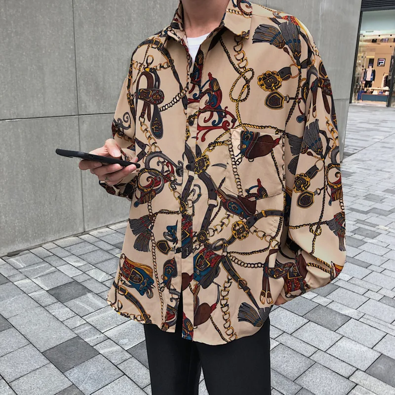 2019 Spring And Summer New Trend Handsome Korean Version Of The Campus Wind Couple Casual Loose Printed Shirt Cotton Best | Мужская