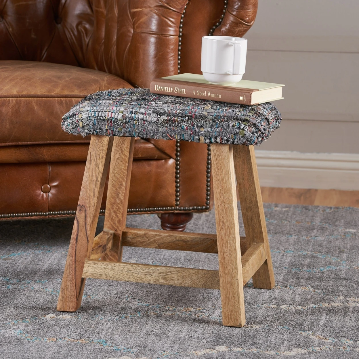 Reese смешанные цвета ткани ручной работы деревянный стул|Табуреты и пуфики| |