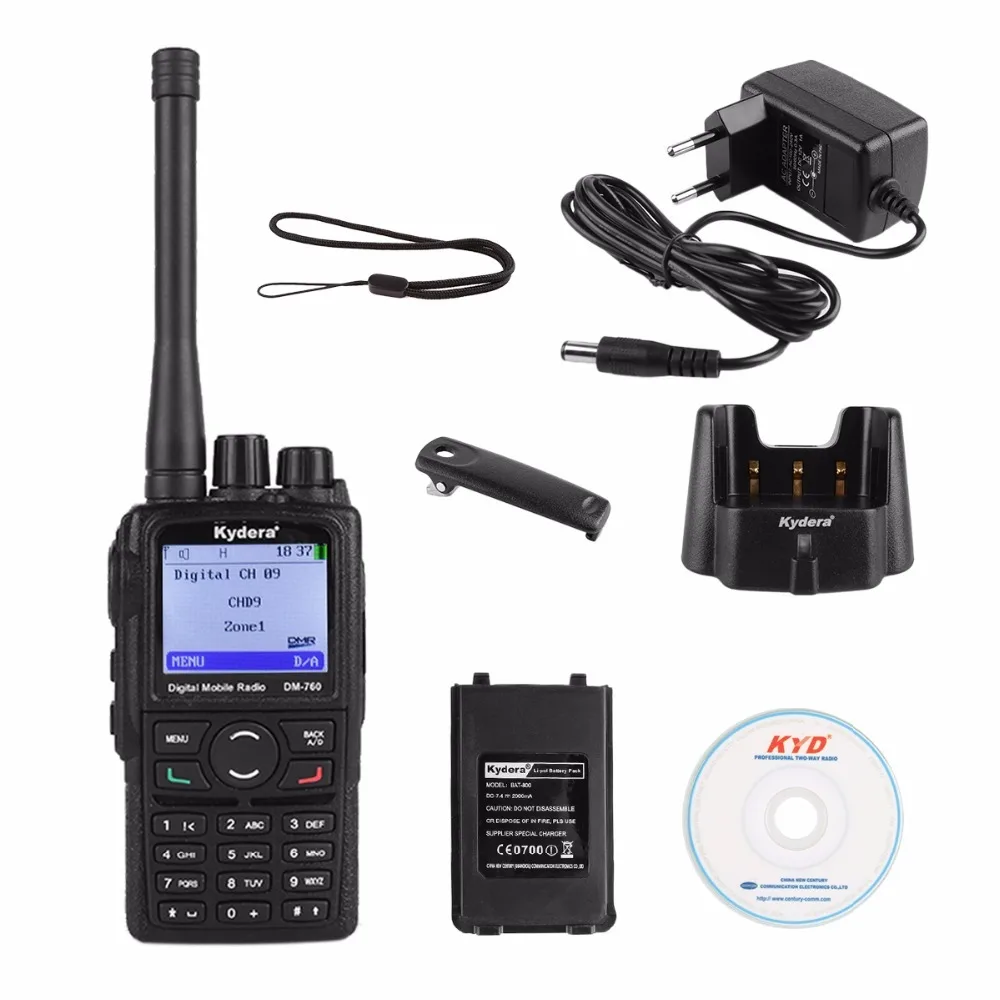 Kydera DM 760 цифровое радио DMR 400 480 МГц 2000 мАч UHF двухстороннее двухканальные рации Ham