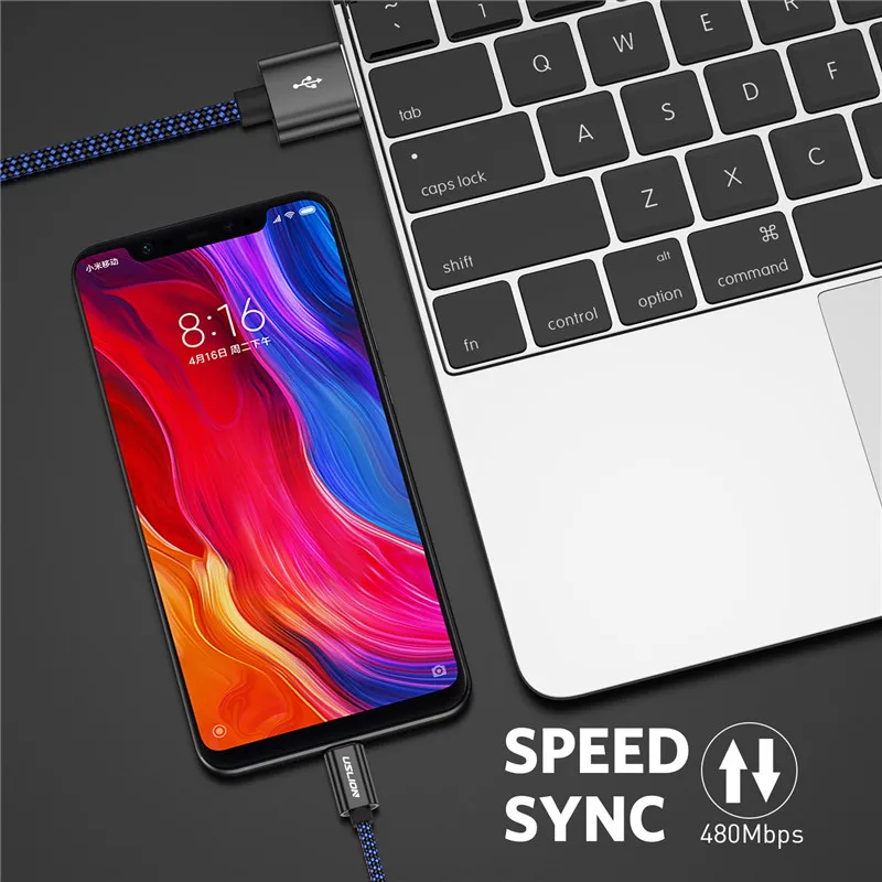 Кабель USLION Micro USB для Samsung S4 S5 S6 Edge Xiaomi Note 4 4X нейлоновый Плетеный провод зарядки и