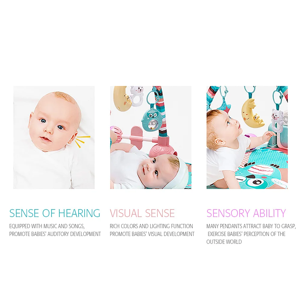 Детский музыкальный игровой коврик 4 различных режима пианино тренажерный зал с